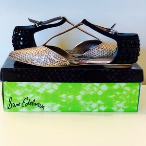 Sam Edelman Colt Snake Print Embellished Flats